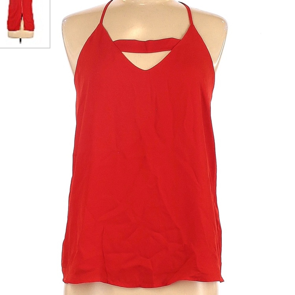 Red Zip Back Top